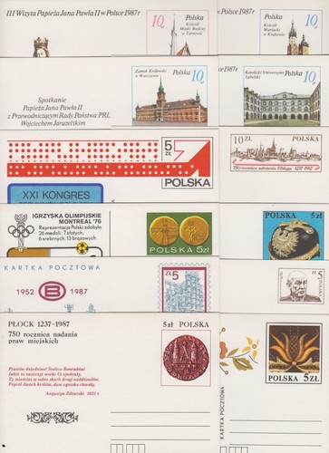Polen jahrgang 1987 - 1987, ganzsachen